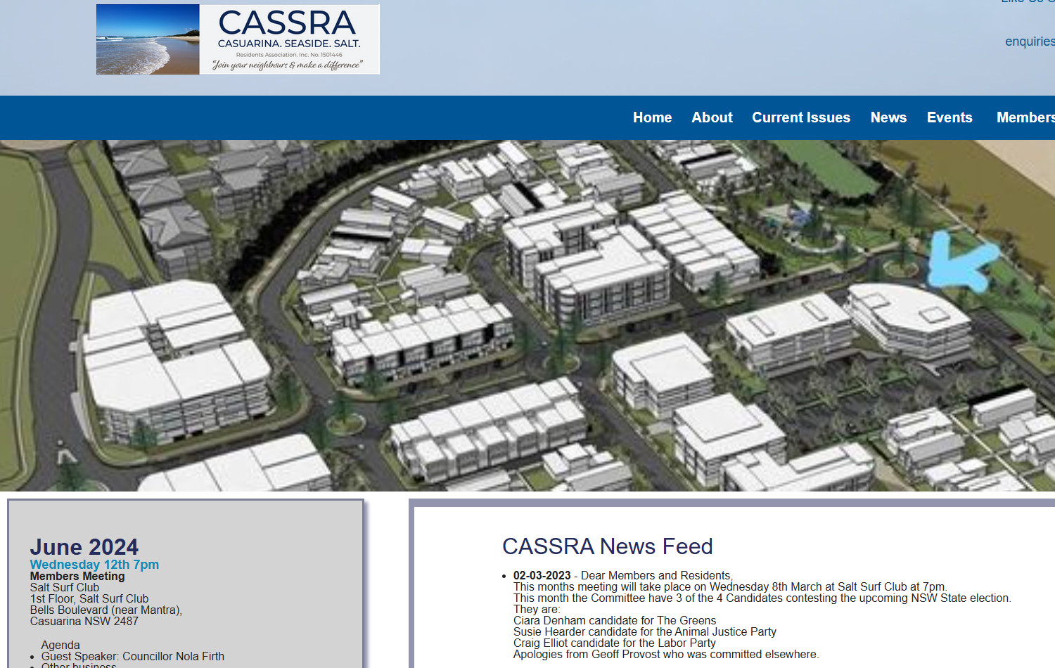 Casuarina Seaside Salt Residents Association website screenshot