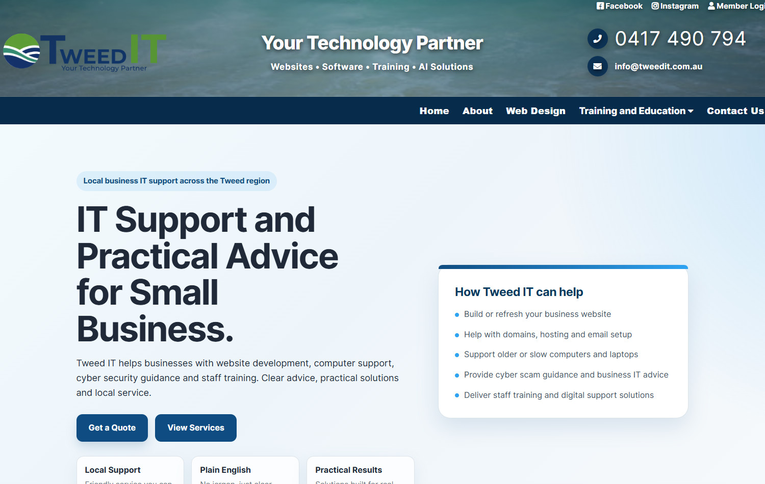 Tweed IT website screenshot